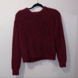 H&M Burgandy Fluffy Sweater